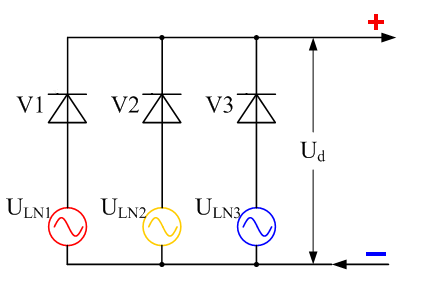 Three diode half-wave rectifier