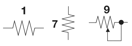 Wiggly line resistor symbols